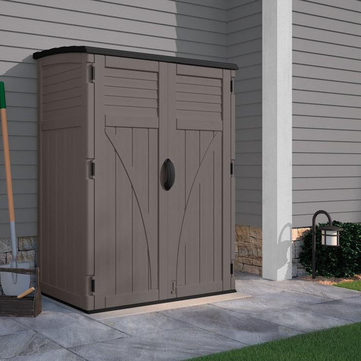 Suncast Outdoor 4 ft. W x 2 ft. D Plastic Vertical Tool Shed & Reviews